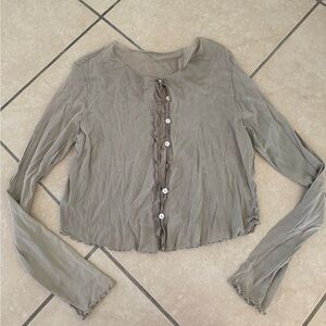 Vintage 100% Cotton Sheer Long Sleeve T Shirt L